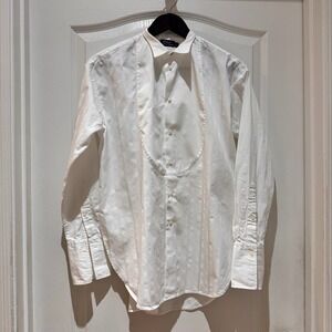 Polo Ralph Lauren White Pleated Cotton Tuxedo Shirt Women's Size 8 Formal